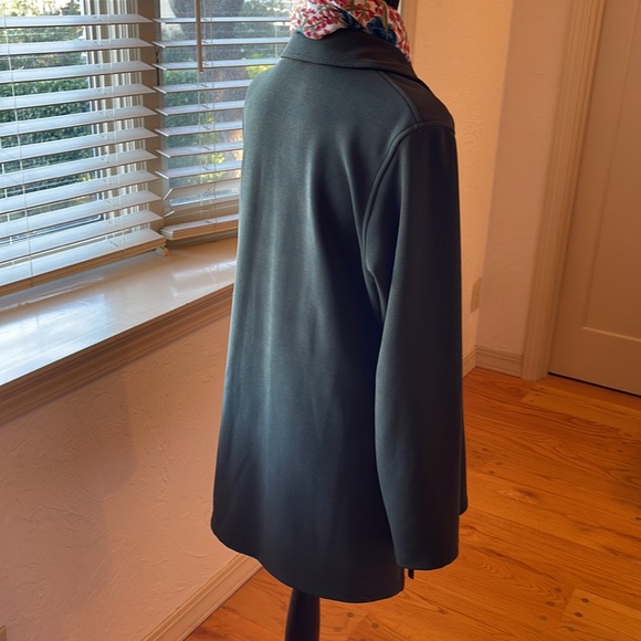 Chico’s Design women’s jacket.  Color: Dark Olive, Chico’s size 2 = 12. - Picture 3 of 6